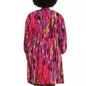 MAGGY LONDON ABSTRACT TWISTED-KNOT A-LINE DRESS
